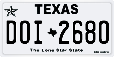 TX license plate DOI2680