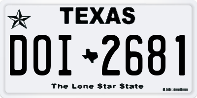 TX license plate DOI2681