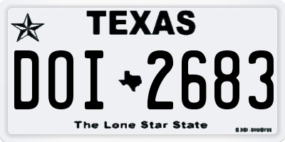 TX license plate DOI2683