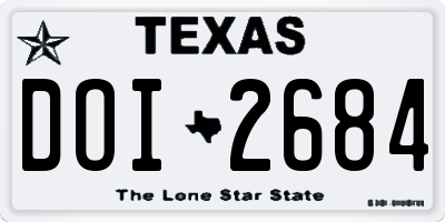 TX license plate DOI2684
