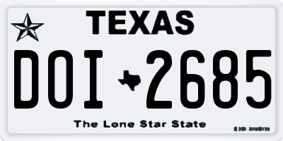 TX license plate DOI2685