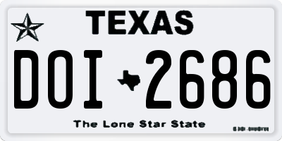 TX license plate DOI2686