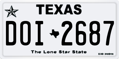 TX license plate DOI2687