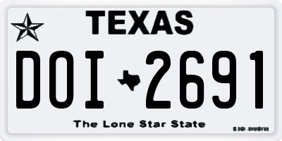 TX license plate DOI2691