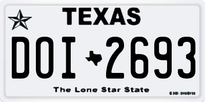 TX license plate DOI2693