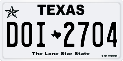 TX license plate DOI2704
