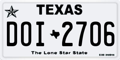 TX license plate DOI2706