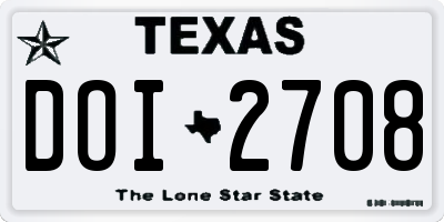 TX license plate DOI2708