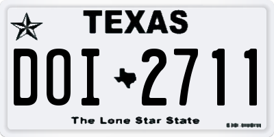 TX license plate DOI2711