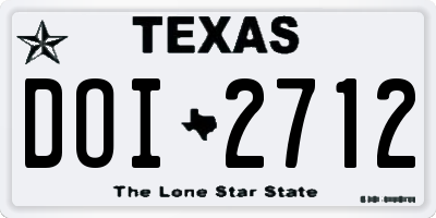 TX license plate DOI2712