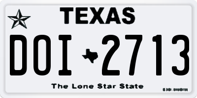 TX license plate DOI2713