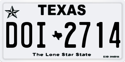 TX license plate DOI2714