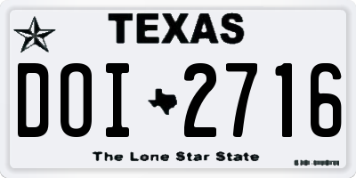 TX license plate DOI2716