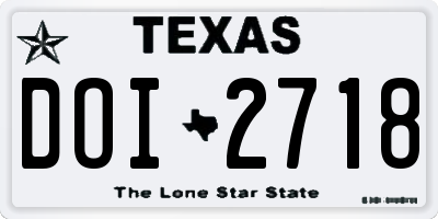 TX license plate DOI2718