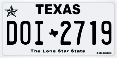 TX license plate DOI2719