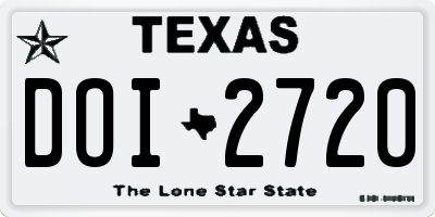 TX license plate DOI2720