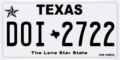 TX license plate DOI2722