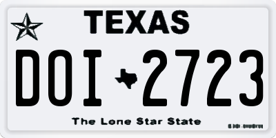 TX license plate DOI2723