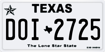TX license plate DOI2725