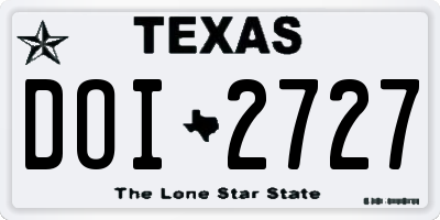 TX license plate DOI2727