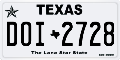 TX license plate DOI2728