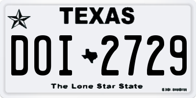 TX license plate DOI2729