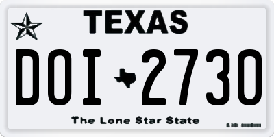 TX license plate DOI2730