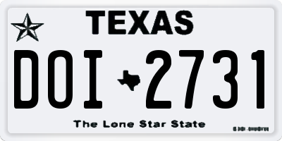TX license plate DOI2731
