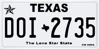 TX license plate DOI2735