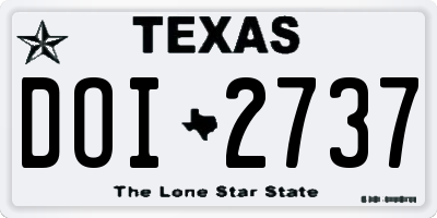 TX license plate DOI2737