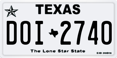 TX license plate DOI2740