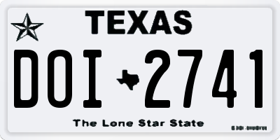 TX license plate DOI2741