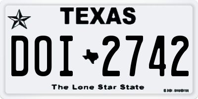 TX license plate DOI2742
