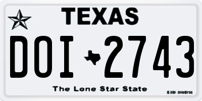 TX license plate DOI2743