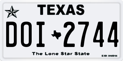TX license plate DOI2744