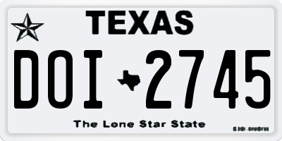 TX license plate DOI2745