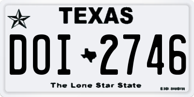 TX license plate DOI2746