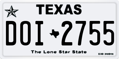 TX license plate DOI2755