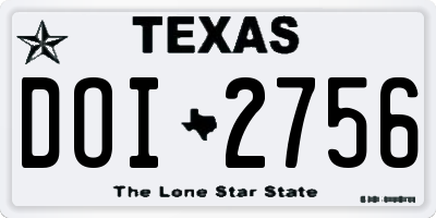 TX license plate DOI2756