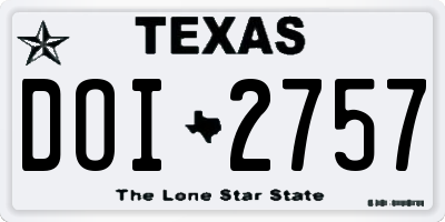 TX license plate DOI2757