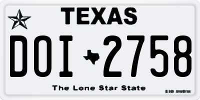 TX license plate DOI2758