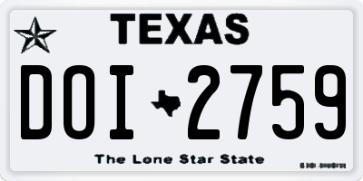 TX license plate DOI2759