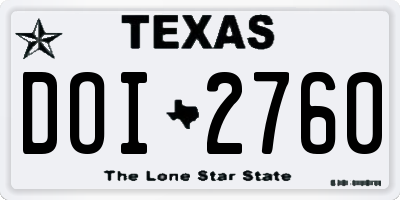 TX license plate DOI2760