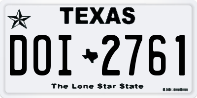 TX license plate DOI2761