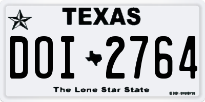 TX license plate DOI2764