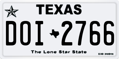 TX license plate DOI2766