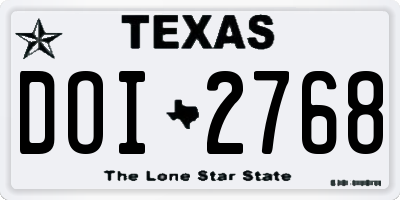 TX license plate DOI2768