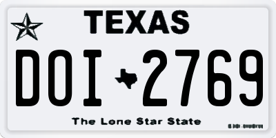 TX license plate DOI2769