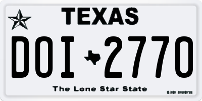 TX license plate DOI2770