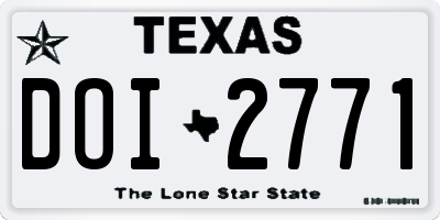 TX license plate DOI2771